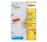 Avery Zweckform L6034-20 Etiquetas extraíbles A4 63,5 x 33,9 mm rojas (480 etiquetas)