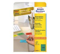 Avery Zweckform L6049-20 Etiquetas extraíbles A4 25,4 x 10 mm verdes (3780 etiquetas)
