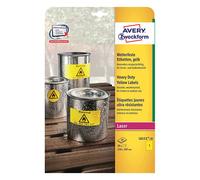 Avery Zweckform L6111-20 Etiquetas resistentes a la intemperie A4 210 x 297 mm amarillas (20 etiquetas)
