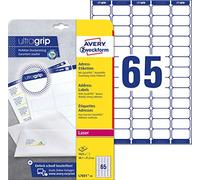 Avery Zweckform L7651-25 - Etiquetas para direcciones (A4, 38,1 x 21,2 mm, 25 hojas, imprimibles, autoadhesivas, 1.625 etiquetas), color blanco