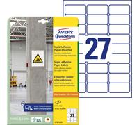 Avery Zweckform l7874 - 20 etiquetas de papel (A4, 540 unidades, muy resistente,