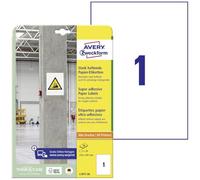 Avery Zweckform l7877 - 20 etiquetas de papel (A4, 20 unidades, muy resistente, 210 x 297 mm, 20 hojas), color blanco