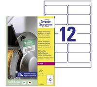 Avery Zweckform L7913-40 - Etiquetas adhesivas (A4, 480, ultra resistentes, 99,1 x 42,3 mm, 40 hojas), color blanco