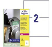 Avery Zweckform L7916-40 - Etiquetas (A4, 80 pegatinas, ultra resistente, 210 x 148 mm, 40 hojas), color blanco