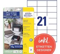 Avery Zweckform LR3483-10 - Etiquetas adhesivas (40 unidades, 105 x 148 mm, A4, papel reciclado 100% reciclado, etiquetas de envío imprimibles, DHL, 10 hojas), color blanco