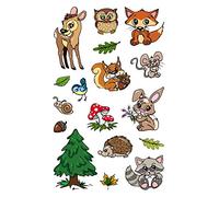 Avery Zweckform Metallic Sticker 17 etiquetas, diseño de animales del bosque