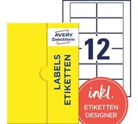 AVERY Zweckform P3463-50 - Etiquetas universales (600 etiquetas adhesivas, 80 x 45 mm en A4, papel mate, etiquetas imprimibles, etiquetas de mermelada autoadhesivas, pegatinas individuales), 50 hojas,