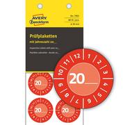 AVERY Zweckform Pack of 80 Test Badges 20 (with Year to Enter Yourself, Durable,
