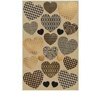 AVERY Zweckform Pegatinas de papel kraft 42 pegatinas corazones (pegatinas de papel, pegatinas de regalo, natural, marrón, beige) 57123 4004182571231