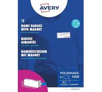 Avery Zweckform polar30 - Etiquetas para nombre (10 unidades, 70 x 30 mm, 10 carteles con imán, antitorsión, con etiquetas en blanco para imprimir, placas magnéticas para ropa), color antracita