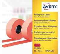 Avery-Zweckform RPLP1626 - Etiquetas de precio, 12000 unidades, rojo