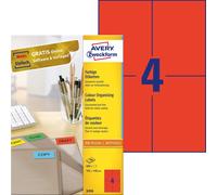 Avery-Zweckform Universal Labels, Red 105x148mm, 105 x 148 mm