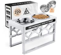 AVERYDAY Cuencos elevados de 4 Alturas para Perros Grandes, 4 Cuencos elevados de Acero Inoxidable para Comida para Perros, Cuencos elevados para Perros de tamaño Mediano para Perros Mayores y