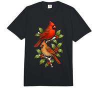 Aves cardenales en Ramas de Acebo Comfort Colors Adult Heavyweight T-Shirt