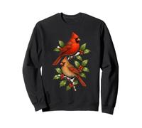 Aves cardenales en Ramas de Acebo Sudadera
