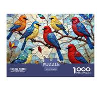 Aves Coloridas del Bosque Puzzle de 1000 Piezas Papel para Adultos Escena Artística Juego de Puzzle para Toda la Familia Relajación Decoración Regalo 70x50cm/1000pcs