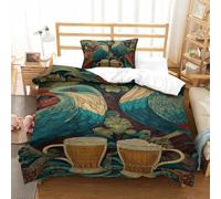 Aves Conjunto Funda Edredón 3P Calidad Hotel (Conjunto Ropa Cama) con Fundas Almohada Cremallera Microfibra Ultra Suave Duradera Single（135x200cm）