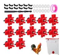 Aves de corral, alimentador de agua de pollo | Pollo automático waterer - Cabeza de alimentación de acero inoxidable grande con bits de perforación de riego por fugas para polluelos y patos