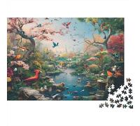 Aves del Bosque de Primavera Puzzle de 1000 Piezas Papel para Adultos Paisaje Natural Relajación Concentración Decoración Familiar Regalo 70x50cm/1000pcs