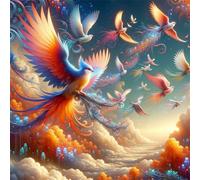 Aves del Paisaje Puzzle de 70 Piezas,16x16 cm Rompecabezas DIY,Entretenimiento Creativo,Rompecabezas para Adultos,Juego de Habilidad para Toda la Familia
