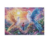 Aves Gigantes y un niño en el Camino de la montaña Puzzles 300 Piezas DIY Creativo Personalizable Rompecabezas Familiar para Toda La Familia Juguete Educativo Aliviar Estrés Decorativo 300 PCS