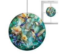 Aves Mosca Ornamento Acrílico,Colgante de Ventana Acrílico 2D Colibrí para el Día de la Madre - Arte Plano Interior Exterior Expresando | para Los Amante de los Pájaros