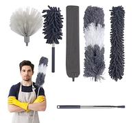 Avesteir 6 Piezas Plumero Telescopico Extensible, Microfibra Lavable Plumero Atrapapolvo Longitud 87 to 250 cm, Reutilizable Duster Limpieza Ventiladores Techo Alto, Telarañas, Persianas