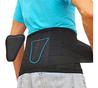 AVESTON Soporte de espalda para aliviar el dolor de espalda baja, cinturón de 6 costillas con soporte de almohadilla lumbar para hombres/mujeres, ligero, delgado, rígido, ajustable - Grande