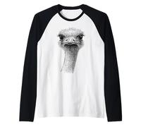 Avestruz Divertida, Cara de Pato Amante de Las Aves No Camiseta Manga Raglan