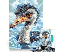 Avestruz en el Agua, Arte Digital, 1000 Piezas, Rompecabezas para Adultos, Regalos, Mejora la Memoria, relajación Mental, Corte Premium, cálida Sorpresa (50x75cm)