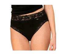 AVET - 3324 Pack de 6 Braga Mujer Alta Algodon Lycra sin Costuras y Encaje Color: Negro Talla: XXL
