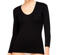 AVET 7728 - camiseta manga larga sin costuras (G, NEGRO)