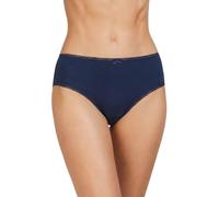 AVET Braga Midi 32088, Microfibra con Puntilla, Lycra Original, Refuerzo de Algodón, Colores Marino y Pétalo (FR/ES, Letras, L, Regular, Regular, Marino)