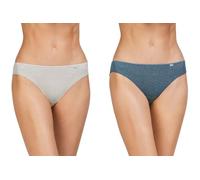 AVET Braga Mini Bikini 355, Pack de 2, Microfibra con Elastano, Jacquard Floral, Entrepierna con Rizo de Algodón, Mujer (FR/ES, Letras, L, Regular, Regular, Petroleo)