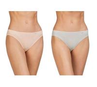 AVET Braga Mini Bikini 355, Pack de 2, Microfibra con Elastano, Jacquard Floral, Entrepierna con Rizo de Algodón, Mujer (FR/ES, Letras, M, Regular, Regular, Salmón)