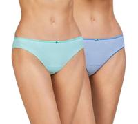 AVET Bragas Mini 33081, Pack de 2, Algodón Peinado, Rayas, Coral y Verde, Fabricadas en España (FR/ES, Letras, M, Regular, Regular, Verde)