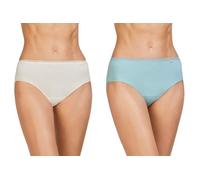AVET Pack 2 Bragas Midi 32089, Algodón con Elastano, Bordes Planos Invisibles, Cinturilla Confort, Mujer (FR/ES, Letras, M, Regular, Regular, Cava)