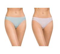 AVET Pack de 2 Braguitas Bikini 33075, Diseño Plumeti, Algodón y Poliamida, Gris/Pétalo y Malva/Verde (FR/ES, Letras, M, Regular, Regular, Malva/Aguamarina)