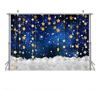 Avezano 1.5 * 1m Twinkle Twinkle Little Star Telón de Fondo Glitter Gold Star Galaxy Starry Sky Fotografía Fondo Recién Nacido Bebé Niños Retrato Telón de Fondo