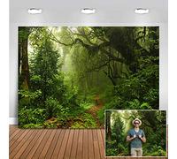 Avezano 2.1 * 1.5m Fondo de Bosque Tropical, Fondo de fotografía de Cuento de Hadas de Aventura en la Selva de Primavera por la mañana para decoración de Pared de Verano para Fiesta de cumpleaños