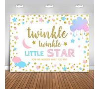 Avezano 2.1 * 1.5m Twinkle Twinkle Little Star Baby Shower Telón de Fondo, Fondo de fotografía de Fiesta de revelación de género Niños Fiesta de cumpleaños Decoración de Mesa de Pastel