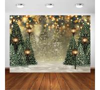 Avezano Árbol de Navidad de Invierno diseño de Copo de Nieve Verde para recién Nacidos Fondo de fotografía Nieve Fondo de Navidad Fiesta de cumpleaños 2,4 x 1,8 m