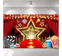 Avezano Pancarta de noche de cine de Hollywood, telón de fondo de cumpleaños, decoración de eventos, premios de noche, ceremonia, fondo de fotos, suministros de fiesta, 70.8 x 43.3 pulgadas