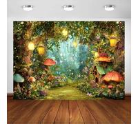 Avezano Telón de fondo de bosque encantado, cuento de hadas, bosque de primavera, país de las maravillas, retrato, telón de fondo de primavera, setas, decoración de fondo de casa, accesorios para