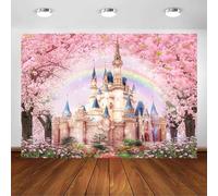 Avezano Telón de fondo de castillo floral, castillo de princesa, rosa, Sakura, primavera, bosque, flores, fantasía, cuento de hadas, país de las maravillas, fondo de boda, fiesta de cumpleaños,