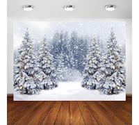 Avezano Telón de fondo de escena de invierno de Navidad, diseño de copo de nieve, bokeh, con purpurina, bosque, nieve blanca, decoración de fiesta de Navidad, accesorios para estudio de fotos (2,2 m x