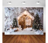 Avezano Telón de fondo de fotos de Navidad, casa de jengibre, muñeco de nieve, fondo de fotos familiar, Navidad, fiesta, decoración de retrato, telón de fondo para cabina de fotos (7 x 5 pies)