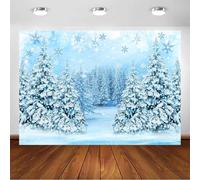 Avezano Telón de fondo de Navidad de invierno, escena de bosque de invierno, país de las maravillas, copo de nieve, fondo de fotografía, bosque de nieve blanca, decoración de fondo de fiesta de