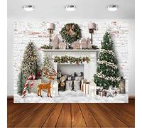 Avezano Telón de fondo de Navidad para chimenea de invierno, árbol de Navidad, fondo de fotografía, vacaciones, fotobooth retrato de pared, pancarta de estudio fotográfico (6 pies x 4 pies)