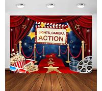 Avezano Telón de fondo de noche de cine de Hollywood para fiesta de cumpleaños, cortina roja, decoración de fiesta, eventos, premios, ceremonia de cine, fotografía, fondo de fotografía, accesorios